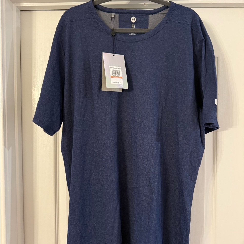 Athlete Recovery Blue Short Sleeve Shirt. Under Armour NWT